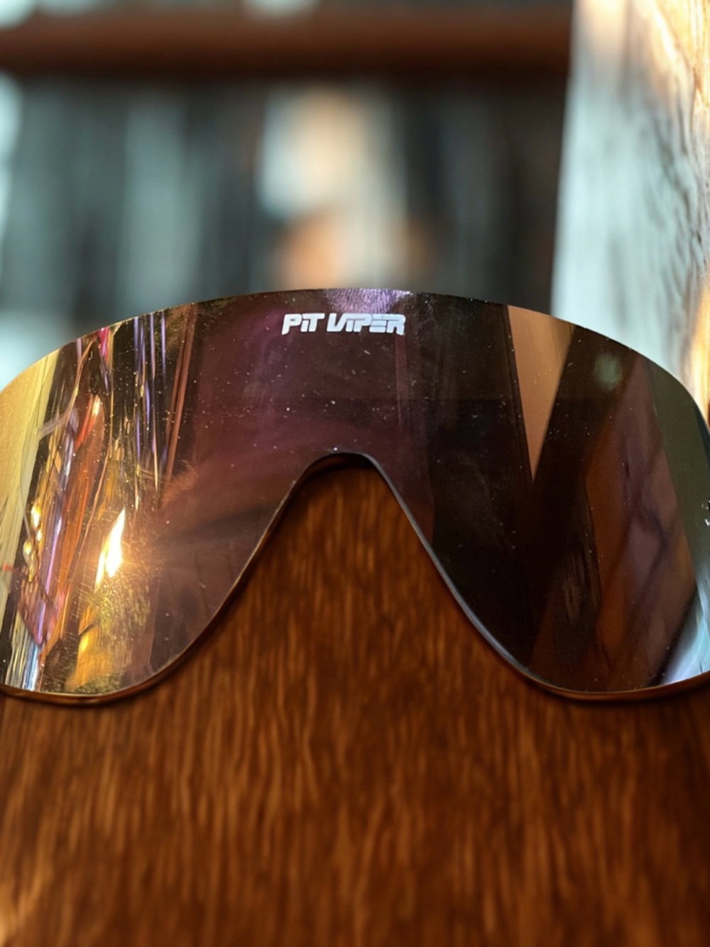 Pit Viper The Limousine Rose Gold Mirrored Shield Sunglasses - 2 lenses - Picture 3 of 6